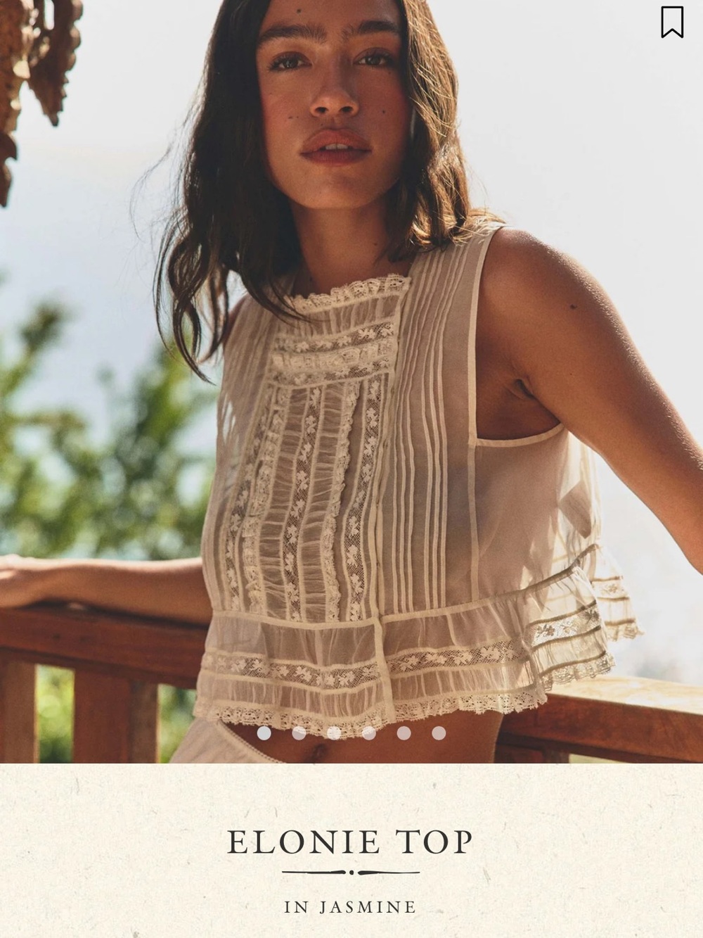 Elonie Top in Jasmine - Sheer Lace Sleeveless Women's Top